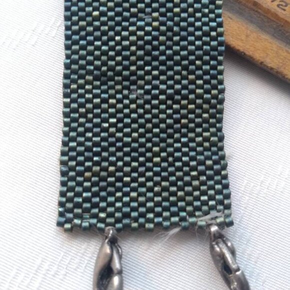 Green Beaded Vintage Bracelet Jewelry Woman Man Child Kid Accessories Antique - Picture 4 of 4